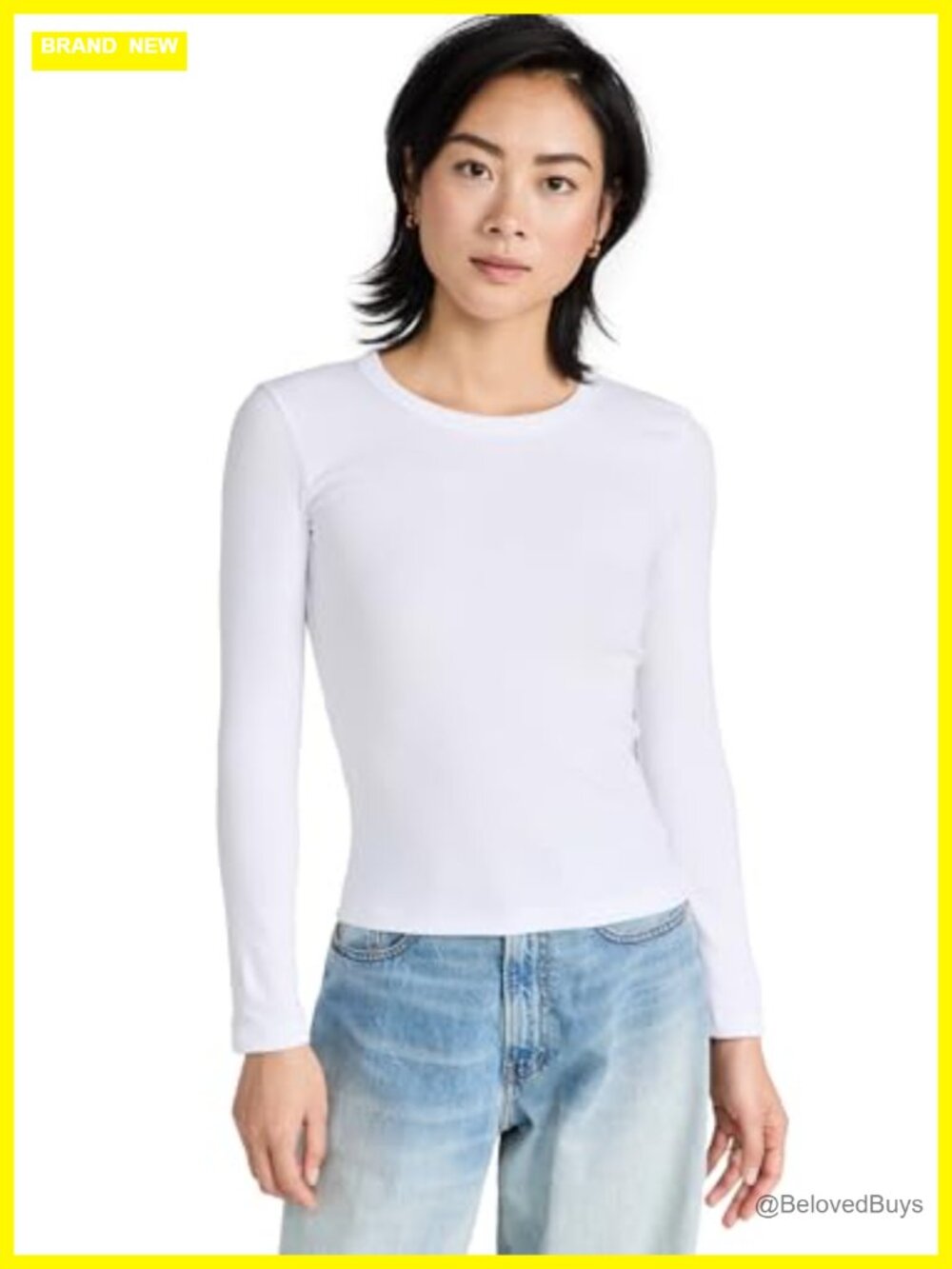 Slim Fit Long Sleeve Crewneck Ribbed Knit T-Shirt Top